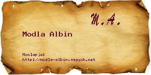 Modla Albin névjegykártya